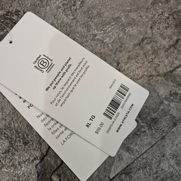 Athleta Conscious Crop Bikini Top  Navy Blue Sustainable Activewear Size XL - Picture 4 of 6